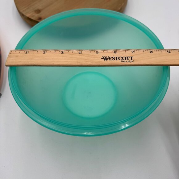 Vintage Tupperware Mixing Storage Bowl Wonderlier Bowl turquoise blue missing li - Picture 7 of 10